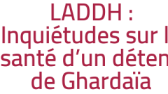 LADDH : Inquiétudes sur la santé d'un détenu de Ghardaïa